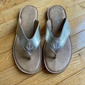 Sperry gold leather sandals